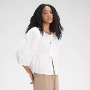 A New Day Tie-Front Puff Sleeve Blouse